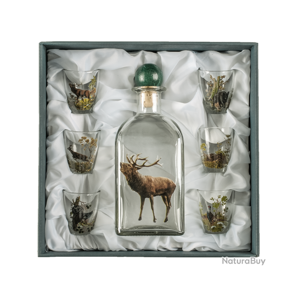 Service � eau-de-vie - Ref 21175-18 - Cadeau th�me chasse