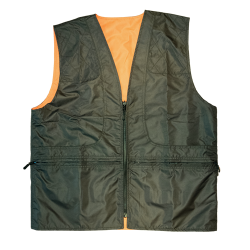 Gilet de chasse et de battue r&eacute;versible - Polyester - Ref 28373-01 - Habillement chasse et tradition