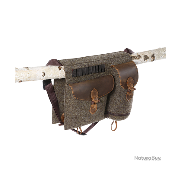 Sac d'aff�t en feutre de laine avec du cuir - Ref 32303-02 - �quipement chasse robuste