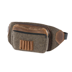 Sac banane en feutre de laine avec cuir - Ref 32303-03 - &Eacute;quipement chasse robuste