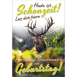 Carte d'anniversaire chasse - Ref 32501-10 - Cadeau th&egrave;me chasse
