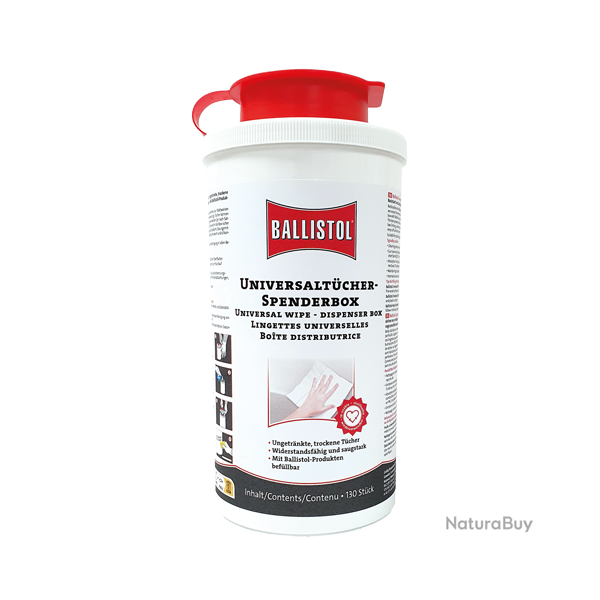 Ballistol Bo�te distributrice de lingettes universelles - Ref 33698-07 - Accessoire arme qualit� pro