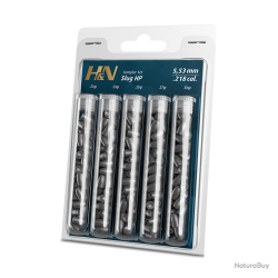 H&N 5 tubes d'&eacute;chantillons 5,5 mm 21, 23, 25, 27 et 30 gr - Ref 24060-11 - &Eacute;quipement tir sportif