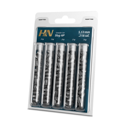 H&N 5 tubes d'&eacute;chantillons 5,5 mm 21, 23, 25, 27 et 30 gr - Ref 24060-11 - &Eacute;quipement tir sportif