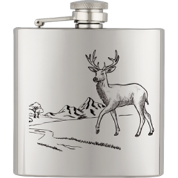 Flasques en acier inoxydable - Ref 32414-31 - Cadeau th&egrave;me chasse