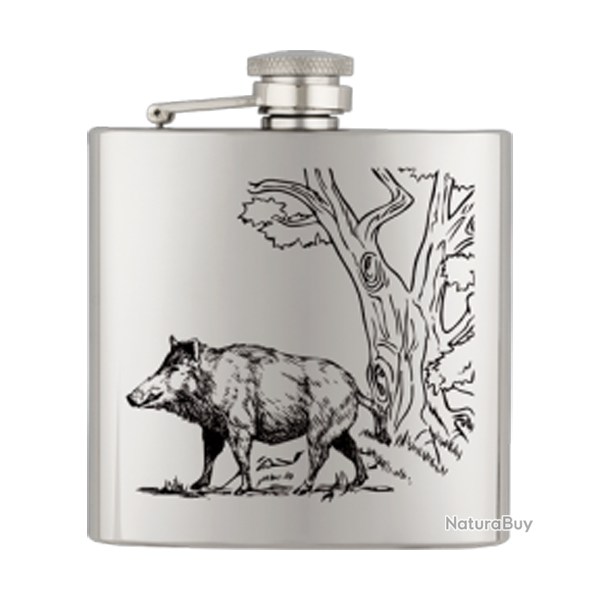 Flasques en acier inoxydable - Ref 32414-32 - Cadeau th�me chasse