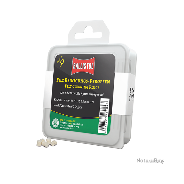 Bouchon de nettoyage en feutre Ballistol Classic - Ref 33759-04 - Accessoire arme qualit� pro