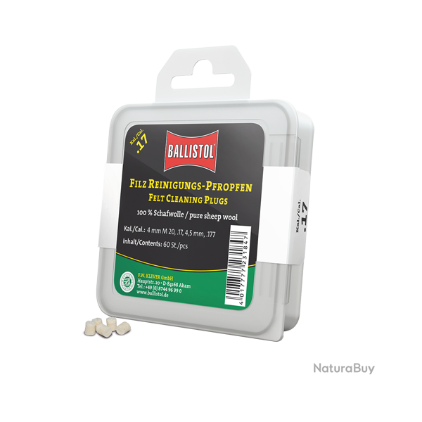 Bouchon de nettoyage en feutre Ballistol Classic - Ref 33759-04 - Accessoire arme qualit� pro