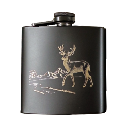 Flasques en acier inoxydable - Ref 32414-33 - Cadeau th&egrave;me chasse