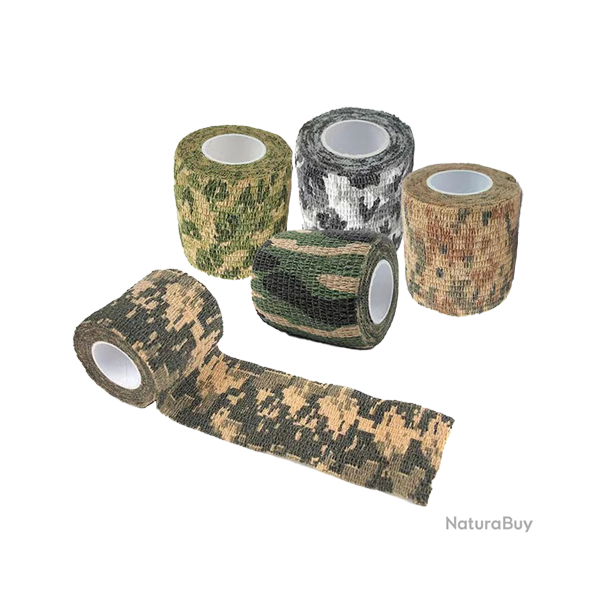 5 rouleaux de rubans de camouflage autocollants - Ref 34325-40 - Am�nagement territoire chasse