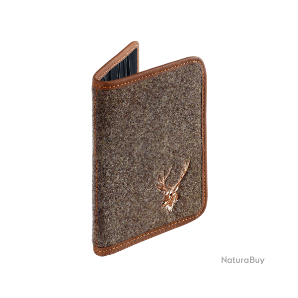 �tui pour permis de chasse en feutre de laine avec cuir - Ref 32450-08 - Cadeau th�me chasse