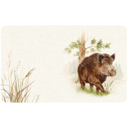 Planche de petit-d&eacute;jeuner Sanglier - Ref 34401-05 - Cadeau th&egrave;me chasse