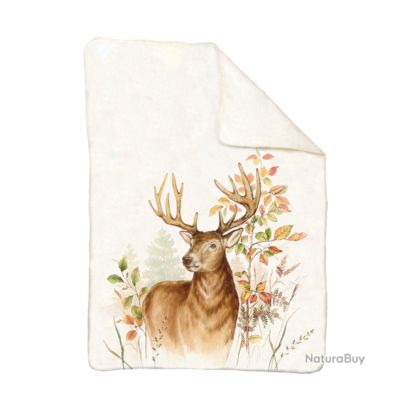Couverture Cerf - Ref 26104-03 - Cadeau th�me chasse