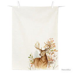 Torchon de cuisine Cerf - Ref 26105-01 - Cadeau th&egrave;me chasse