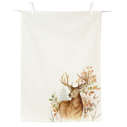 Torchon de cuisine Cerf - Ref 26105-01 - Cadeau th&egrave;me chasse