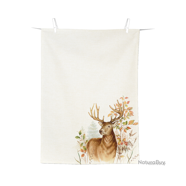Torchon de cuisine Cerf - Ref 26105-01 - Cadeau th�me chasse