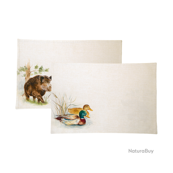 Set de table r�versible - Ref 26107-01 - Cadeau th�me chasse