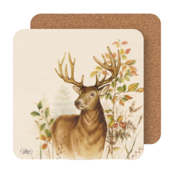 Dessous de verre Li&egrave;ge Cerf, 4 Morceaux - Ref 34400-05 - Cadeau th&egrave;me chasse