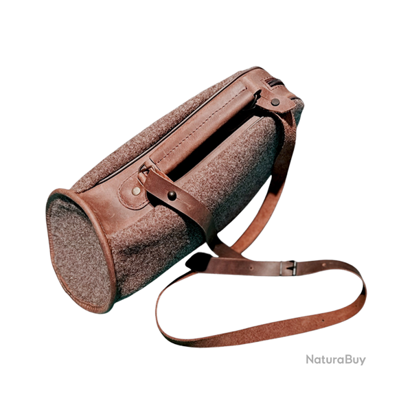 Sac pour Cor de Chasse en feutre de laine avec cuir - Ref 32303-07 - �quipement chasse robuste