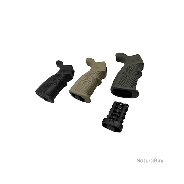Poign�e caoutchout�e DLG Tactical AR-15 avec repose-main et empreinte digitale - Ref DLG-123