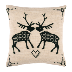 Housse de Coussin Kiss Sable-Vert - Ref 26103-22 - Cadeau th&egrave;me chasse