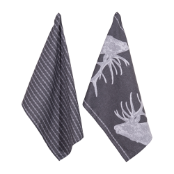 Torchon de cuisine Urban Anthracite - Ref 26103-71 - Cadeau th&egrave;me chasse