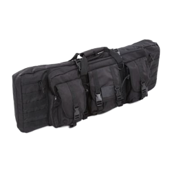 Housse tactique pour carabines - Polyester 600D enduit PVC, pour 2 armes, noire - Ref 32253-70