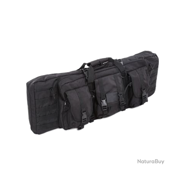 Housse tactique pour carabines - Polyester 600D enduit PVC, pour 2 armes, noire - Ref 32253-70