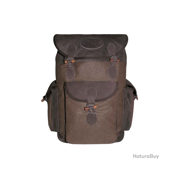 Sac � dos silencieux en laine et cuir - Ref 32210-35 - �quipement chasse robuste