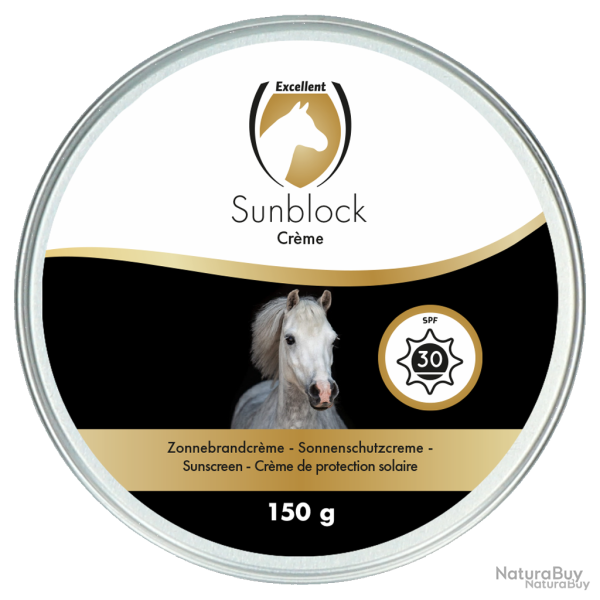 Excellent Horse Sunblock Cream SPF 30 - Ref ANIMBLA0001D - EAN 8716759452787 - Livraison rapide