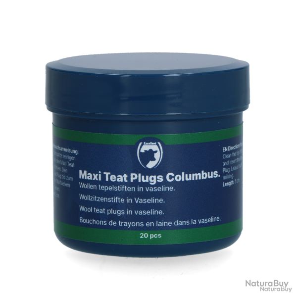 Excellent Maxi Wool Teat Plugs Columbus 5 cm - Ref TEPE0004B - EAN 8716759509863 - Livraison rapide