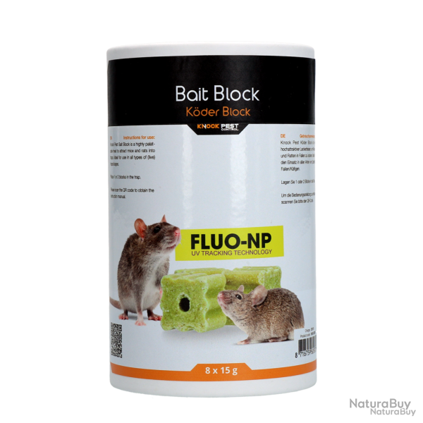 Knock Pest Traktatie Block voor muis&rat Fluo-NP - Ref KNOC0209 - EAN 8716759609372 - Livraison rapi
