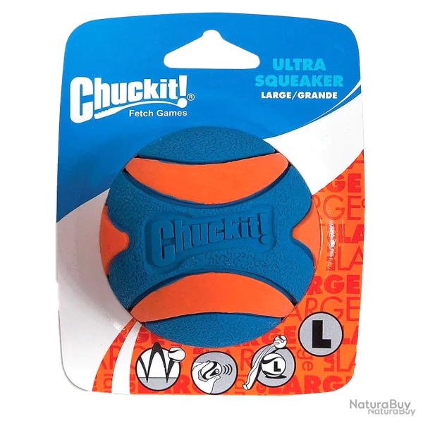 Chuckit! Ultra Squeaker Ball - Ref CHUC52069 - EAN 0029695520693 - Livraison rapide