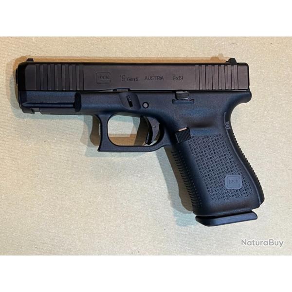 pistolet GLOCK mod. 19 gen. 5 calibre 9 para