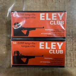 Bo&icirc;tes 100 balles 22 Long Rifle Marque ELEY Club