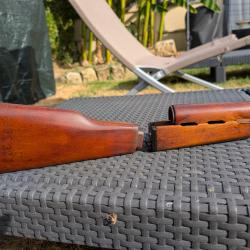 Vend kit bois garde main bois et crosse bois pour ak yougo m70 m76 etc