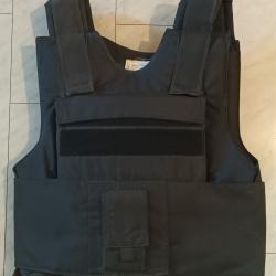 Gilet pare-balles kevlar noir + X2 plaques NIJ3A+ (France Balistique)