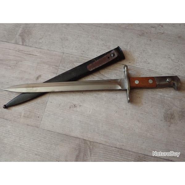 768763 Baionnette Suisse pour fusil Rubin Schmidt Mdle K11 ou K31. Mdle 1918.