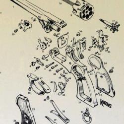 revolver Webley 455 MKVI : pi&egrave;ces num&eacute;ro 35 et 36  de l'&eacute;corch&eacute;