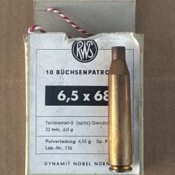 etuis (douilles) RWS calibre 6,5x68 (boite de 10)