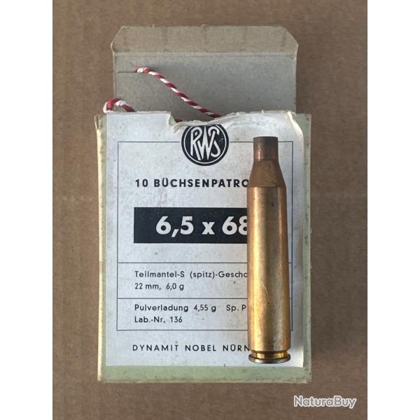 etuis (douilles) RWS calibre 6,5x68 (boite de 10)