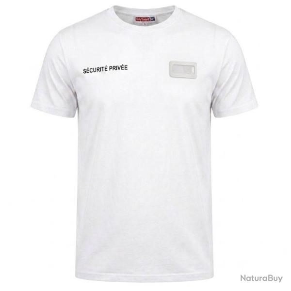 Tee-shirt blanc S�CURIT� PRIV�E conforme d�cret avec velcro NUB XXXL