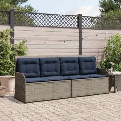 Banc de avec coussin Gris et bleu marine polyrotin