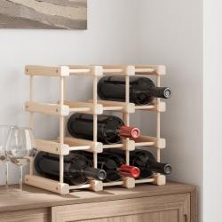 Casier &agrave; vin pour 12 bouteilles 36x23x36 cm bois massif de pin