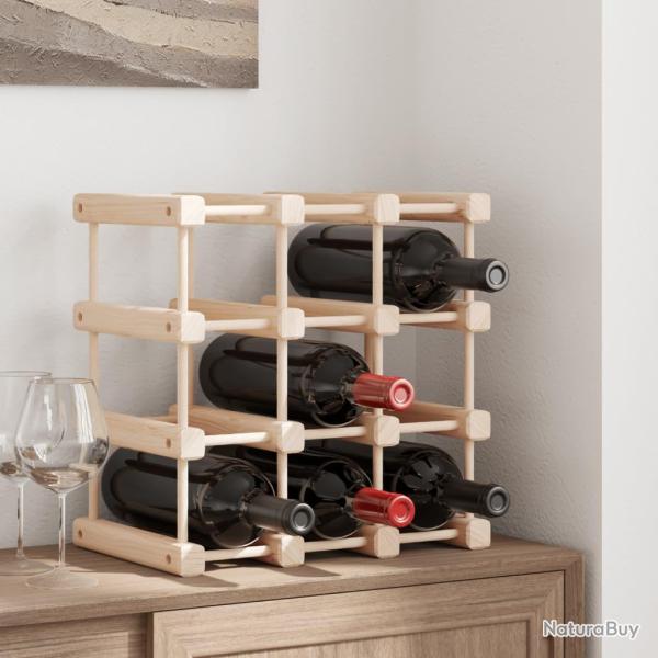 Casier � vin pour 12 bouteilles 36x23x36 cm bois massif de pin