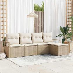 Ensemble de Canap&eacute;s 5 pcs Beige polyrotin