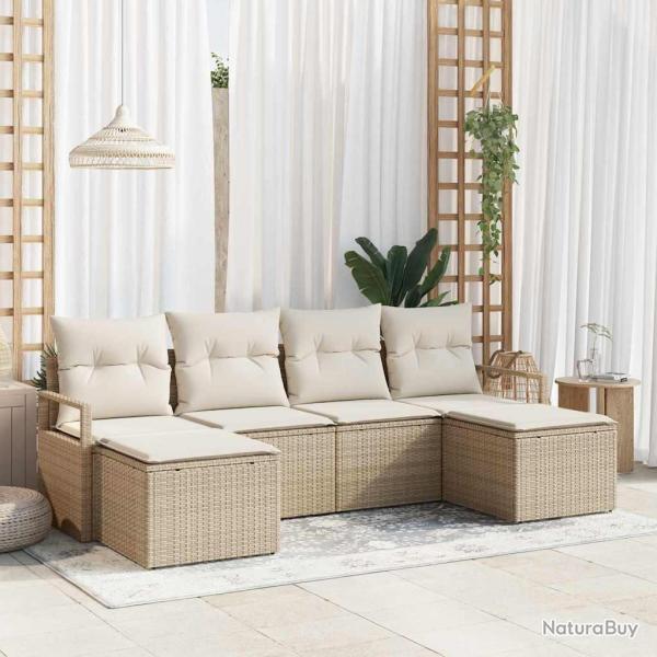 Ensemble de Canap�s 6 pcs Beige polyrotin