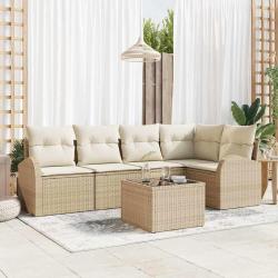 Ensemble de Canap&eacute;s avec coussin Beige Polyester