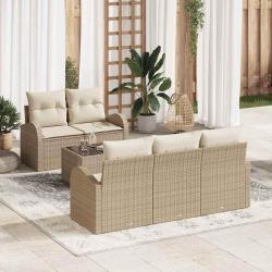 Ensemble de canap&eacute; de Beige 55 x 55 x 37 cm polyrotin