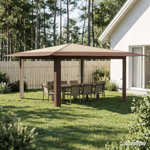 Gazebo sans Paroi 4 x 4 m Cr�me et marron